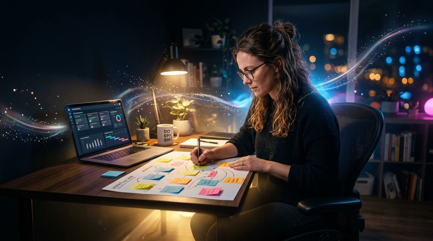 Un freelance cartographie ses processus de travail sur papier avant d'automatiser quoi que ce soit