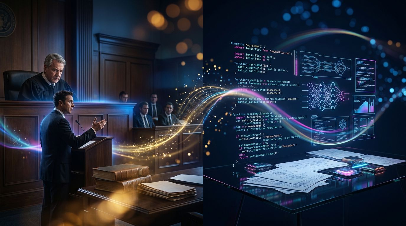 Illustration of the conflict between copyright law and artificial intelligence development