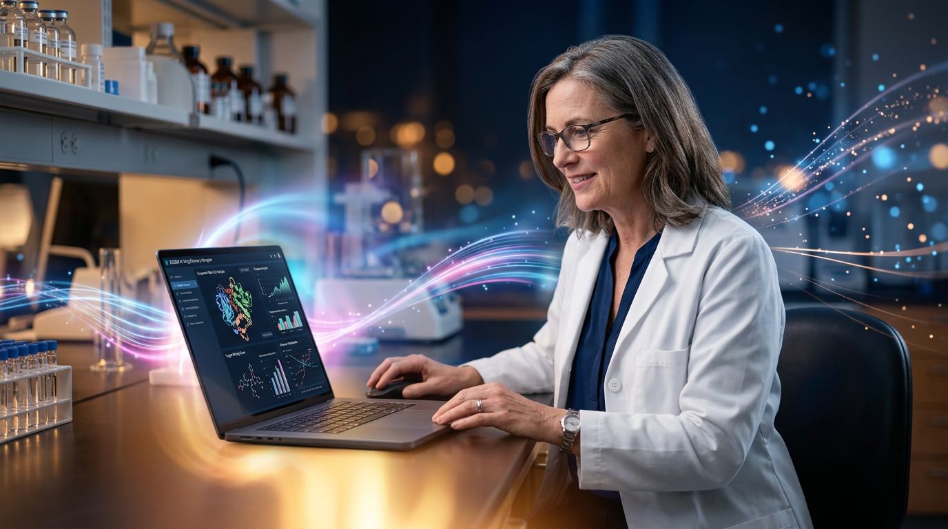 A biologist using an AI drug discovery interface without any programming expertise