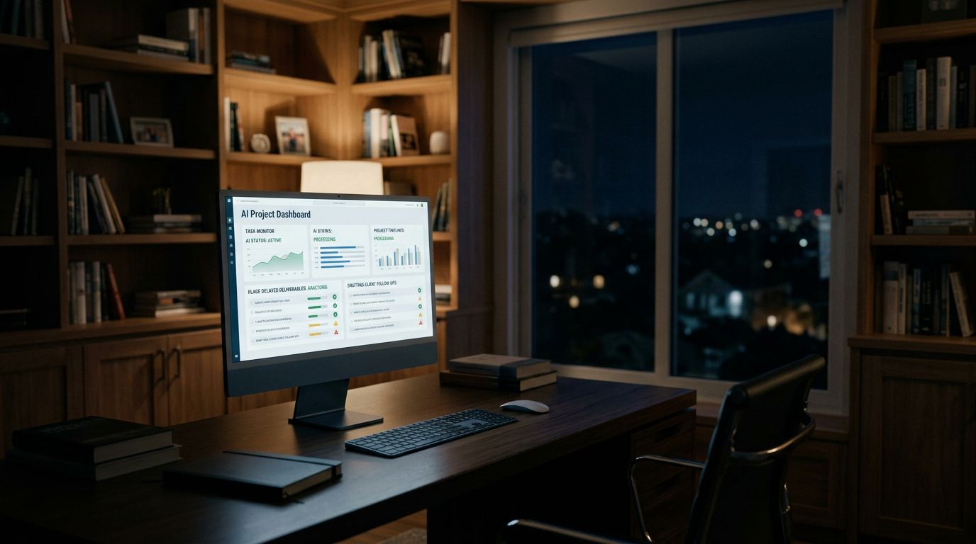 AI dashboard working autonomously overnight, analysing projects and clients without human supervision