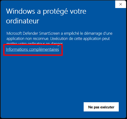 Windows SmartScreen - Click More info