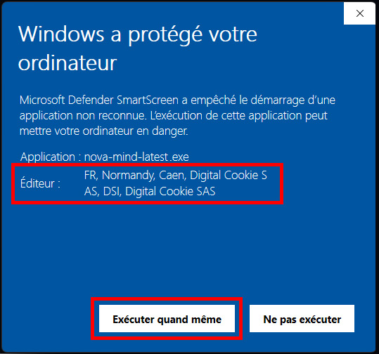 Windows SmartScreen - Click Run anyway